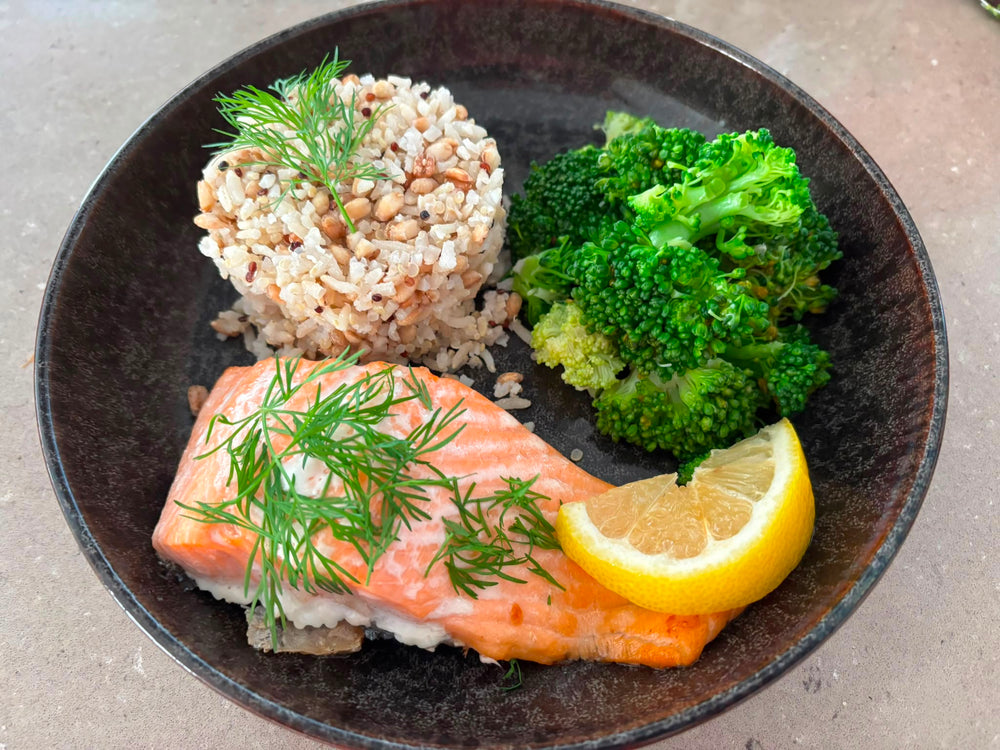 Zalm, broccoli & zilvervliesrijst